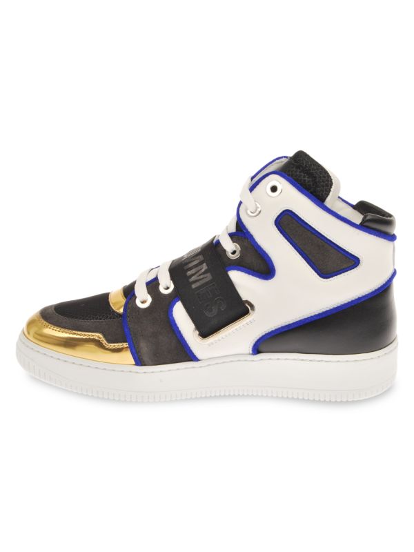 Les Hommes Leather High-Top Sneakers